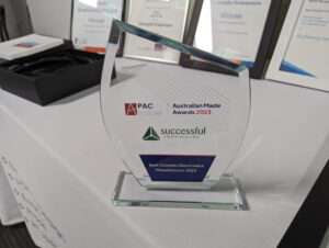 Best Complex Electronics Manufacturer 2023 trophy from APAC Insider Australia Made Awards