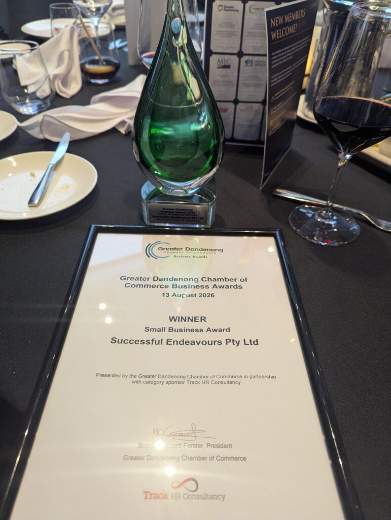 Small Business Of The Year 2026 plaque and trophy